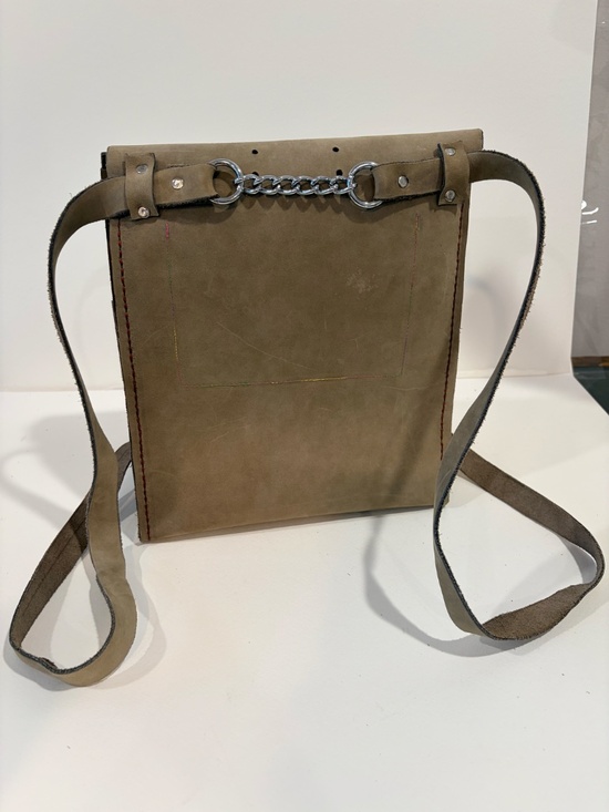 Handmade Leather Convertible Backpack Crossbody Ocean Jasper Gemstone 1ofkind main image 7